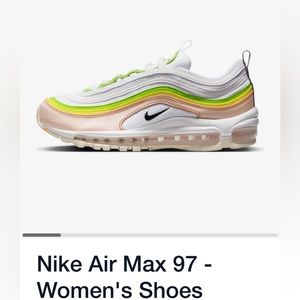 NIKE WOMENS AIR MAX 97 (WHITE/BLACK/PEARL PINK/ACTION GREEN)